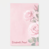 Roze Rozen AANGEPASTE NAAM Boodschappenlijstje Post-it® Notes (Voorkant)
