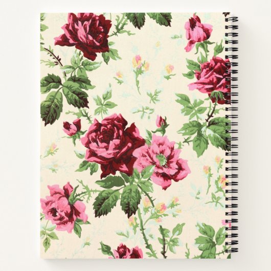  roze rozen aangepaste naam notitieboek (Achterkant)