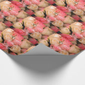 Roze rozen Aangepaste tekst Happy Moederdag Floral Cadeaupapier (Hoek)