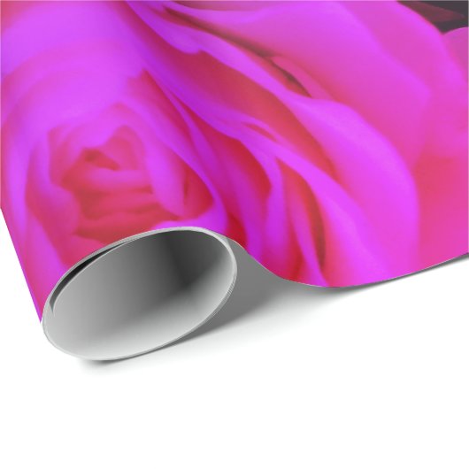 Roze rozen Aangepaste tekst Happy Moederdag Floral Cadeaupapier (Rol Hoek)