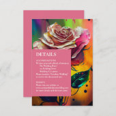 Roze Rozen Abstracte Moderne RSVP Response Kaart (Voorkant / Achterkant)