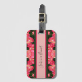 Roze rozen Abstracte olieverf Bagagelabel (Voorkant (verticaal))
