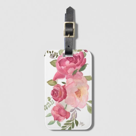 Roze rozen AcrylBagagelabel Bagagelabel (Voorkant (verticaal))