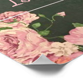 Roze rozen afdrukken, waardepapier (steen) poster (Hoek)