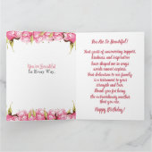 Roze Rozen Afro-Amerikaanse Moeder Verjaardag Kaart (Binnen)