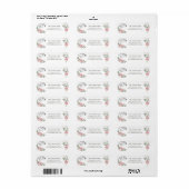 Roze Rozen Afstudeerhoed Terugkeeradres Etiket (Full Sheet)