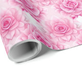 Roze Rozen AI Art Wrapping Papier (Rol Hoek)