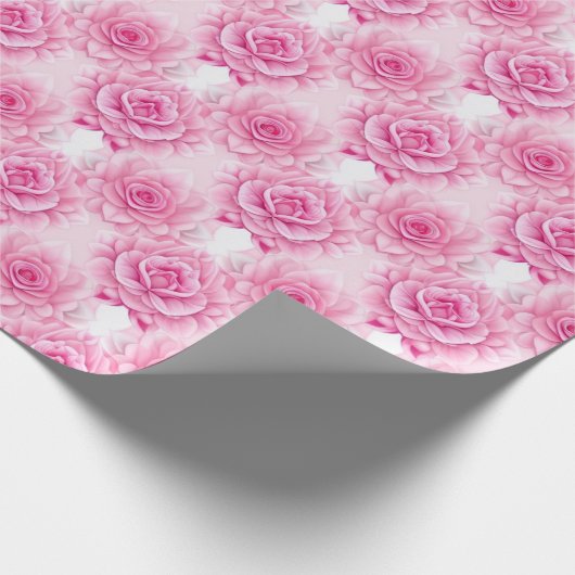 Roze Rozen AI Art Wrapping Papier (Hoek)