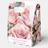 Roze rozen aquarel favorietdozen bedankdoosjes (Geopend)