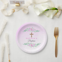 Roze Rozen Aquarel Ombre Kruis Doop Custom