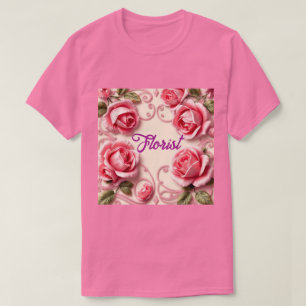 Roze Rozen Art Nouveau Bloemist T-shirt
