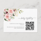 Roze Rozen Baby shower Behuizing Kaart met QR Code (Voorkant)