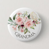 Roze Rozen Baby shower Button Oma Button (Voorkant)