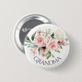 Roze Rozen Baby shower Button Oma Button (Voorkant /achterkant)