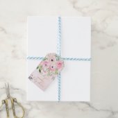 Roze Rozen Baby Shower Dank Je  Cadeaulabel (Met Touw)