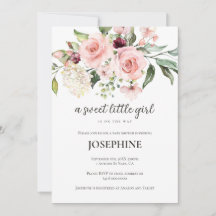 Roze Rozen Baby shower Invitation