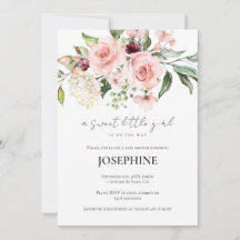 Roze Rozen Baby shower Invitation