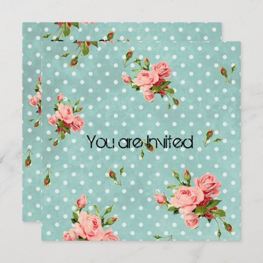 Roze Rozen  Baby shower Kaart (Voorkant / Achterkant)