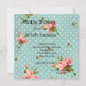 Roze Rozen  Baby shower Kaart (Achterkant)