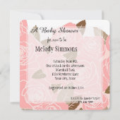 Roze Rozen Baby shower Kaart (Achterkant)