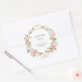 roze rozen Baby shower of doop Dank u Ronde Sticker (Envelop)