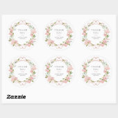 roze rozen Baby shower of doop Dank u Ronde Sticker (Vel)