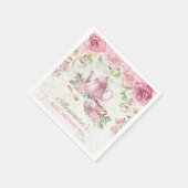 Roze  Rozen Baby Tea Party Papier servet (Hoek)