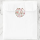 Roze rozen & baby's adem WILLEKEURIGE KLEUR Sticke Ronde Sticker (Tas)