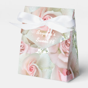 Roze Rozen & Baby's Breath ELKE KLEUR Favor Dozen Bedankdoosjes