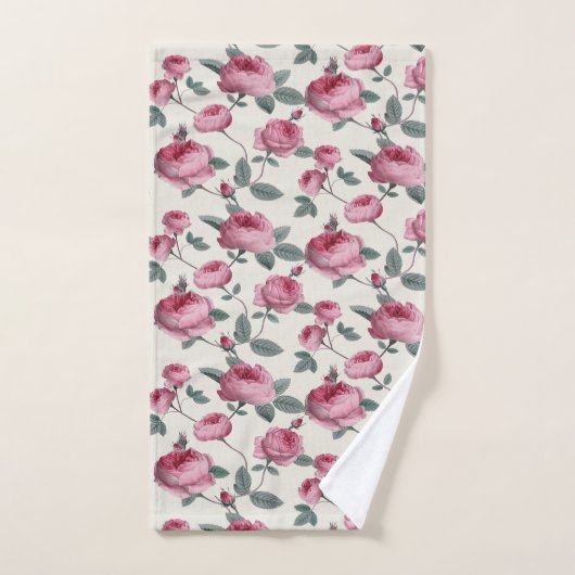 Roze rozen bad handdoek (Handdoek)