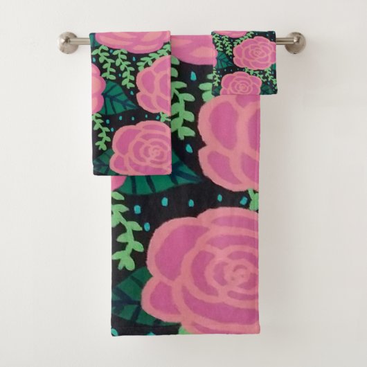 Roze Rozen Bad Handdoek (Insitu)