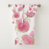 Roze rozen bad handdoek (Insitu)