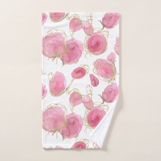 Roze rozen bad handdoek (Handdoek)