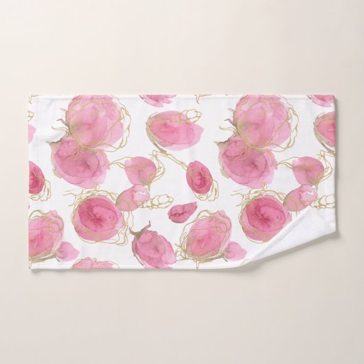 Roze rozen bad handdoek (Handdoek)