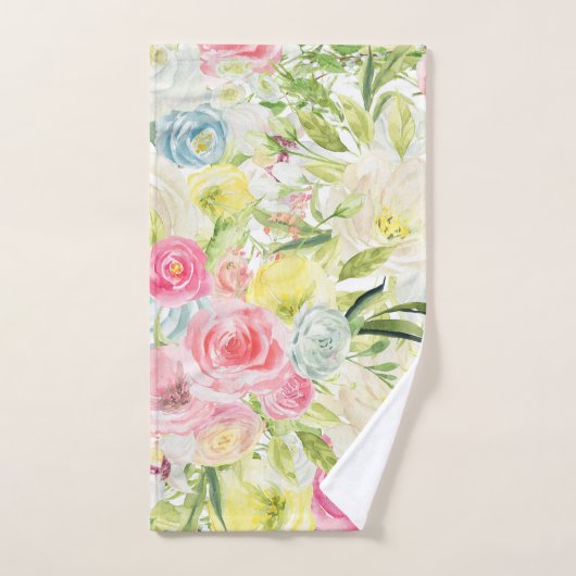  roze rozen bad handdoek (Handdoek)