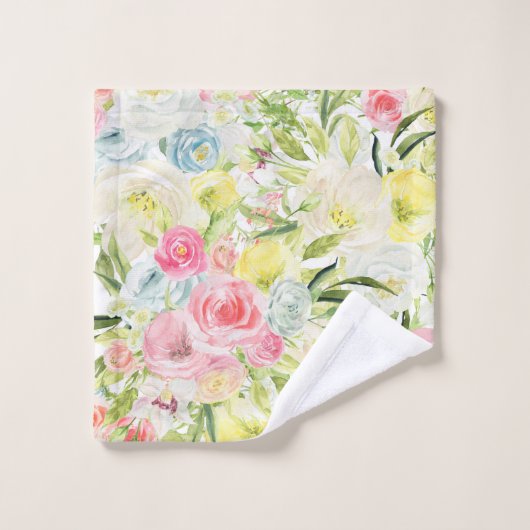 roze rozen bad handdoek (Wasdoekje)