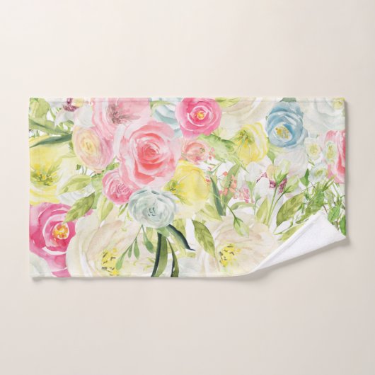 roze rozen bad handdoek (Handdoek)