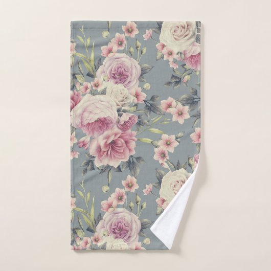 roze rozen badhanddoek set bad handdoek (Handdoek)