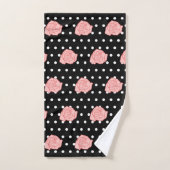 Roze rozen badkamer handdoeken set cadeau (Handdoek)