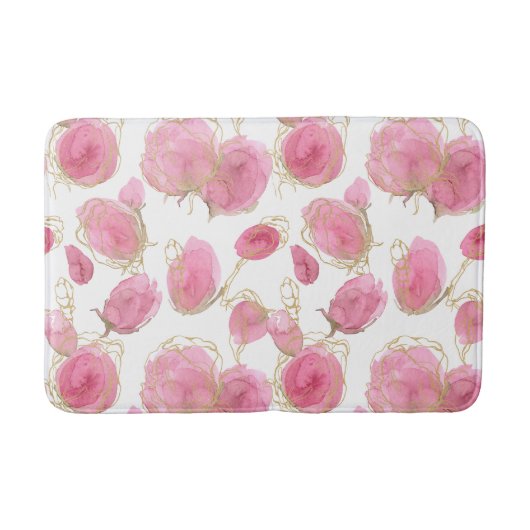 Roze rozen badmat (Voorkant)