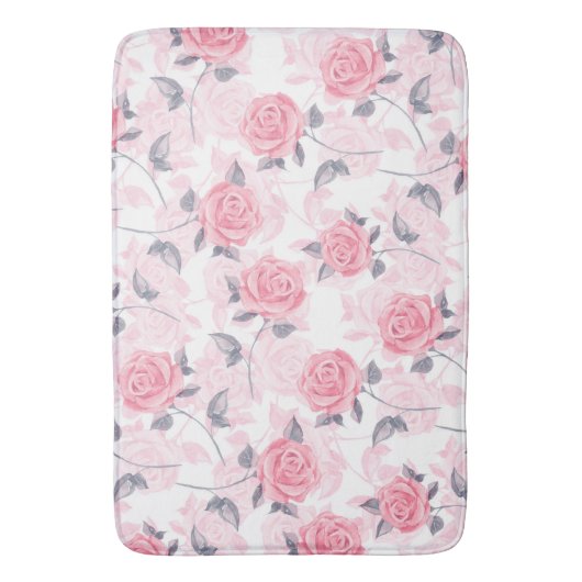 Roze rozen badmat (Voorkant Verticaal)
