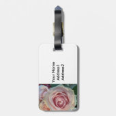 Roze Rozen Bagage Label (Achterkant verticaal)