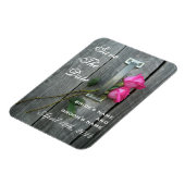 Roze Rozen & Barnwood Save The Date Magnet Magneet (Linkerzijde)