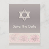 Roze rozen Bat Mitswa Save the Date Briefkaart (Voorkant)