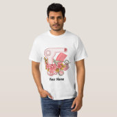 Roze Rozen Beautician T-shirt (Voorkant volledig)