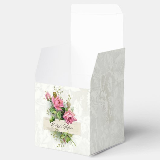  roze Rozen Bedankdoosjes (Geopend)