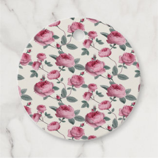 Roze rozen bedankjes labels