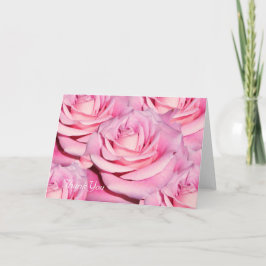 Roze rozen bedankkaart