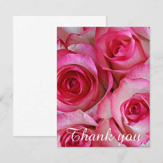 Roze rozen bedankt (Voorkant / Achterkant)