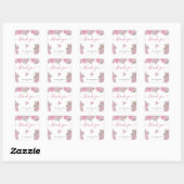 Roze rozen - bedankt bruidsdouche vierkante sticker (Vel)